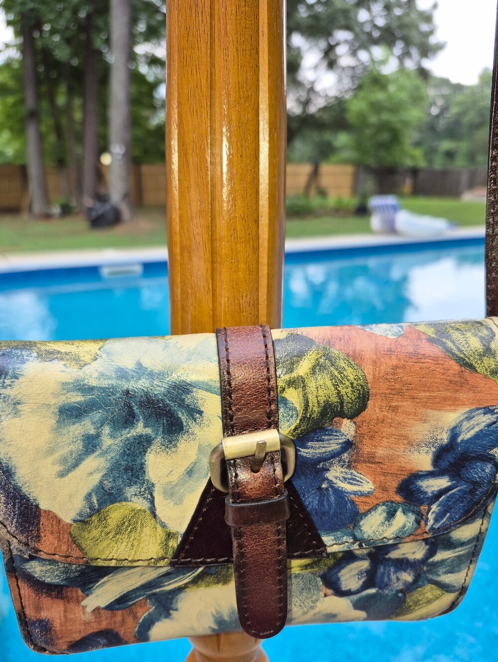 Patricia Nash Floral Crossbody Bag in Blue, Brown, Green - Picture 2 of 6